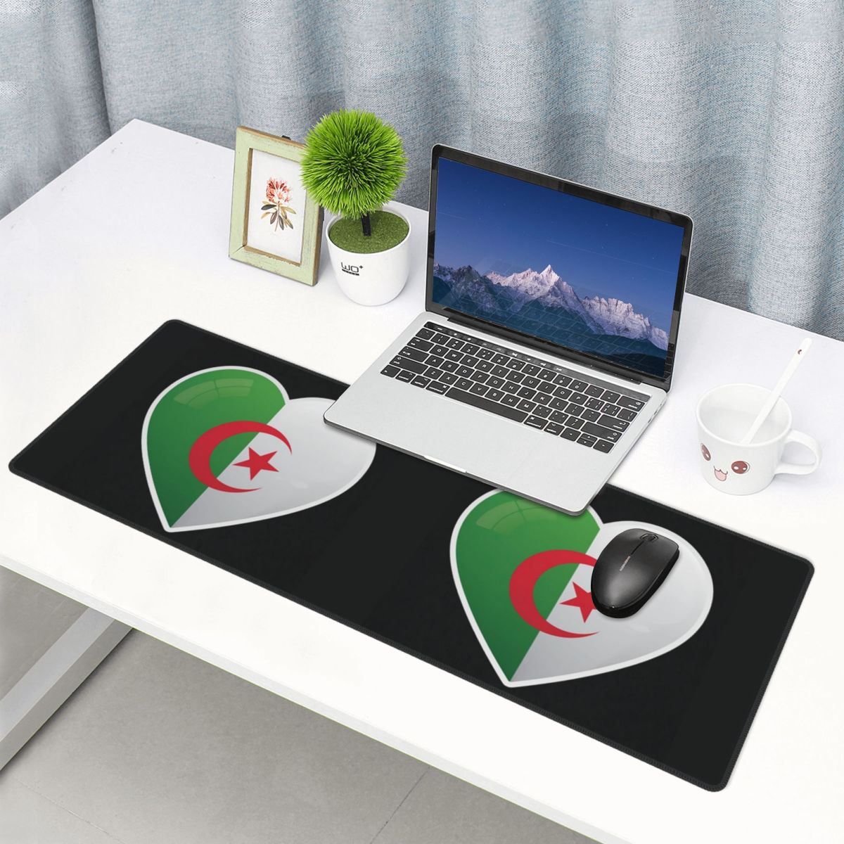 Gaming Accessories Icon - 大型マウスパッド アルジェリア アルジェリア国旗 ラブアイコン ゲーマー用 PC
