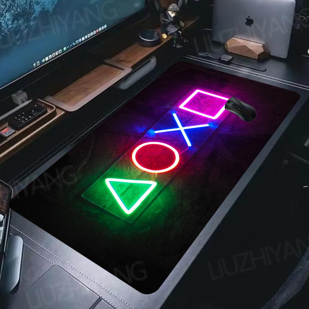 Gaming Accessories Icon - XXL ゲームパッドアイコン マウスパッド 大型ゲーミングアクセサリー ラバー製 ロングデスクマット