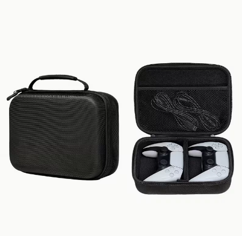 Gaming Accessories Pack - 2つのゲームコントローラー用ポータブルEVAハードキャリーバッグ、衝撃防止保護収納ケース、ゲームアクセサリー用メッシュポケット付き