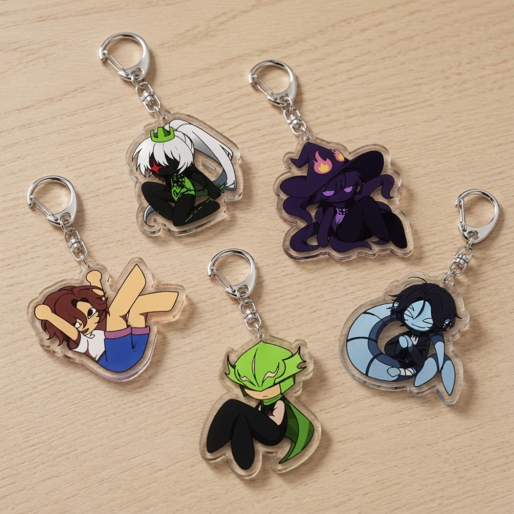 Gaming Accessories Storage - かわいい漫画ちびキーホルダーアクセサリーバッグチャーム怖いゲームゲーマーアニメアクリルキーリングファンペンダントギフト