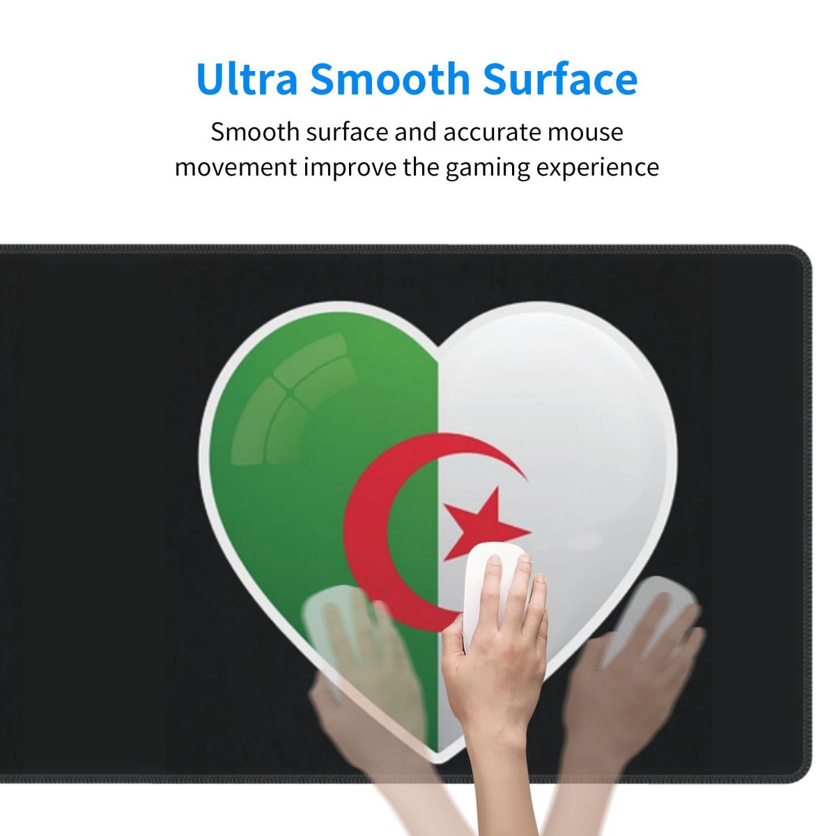 大型マウスパッド アルジェリア アルジェリア国旗 ラブアイコ - Gaming Accessories Icon のレビューと価格