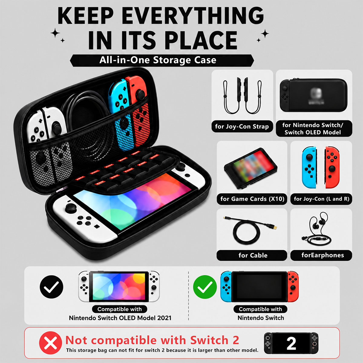 かわいい耐衝撃キャリーケース ポータブルトラベルゲームアクセ - Gaming Accessories Bag のレビューと価格