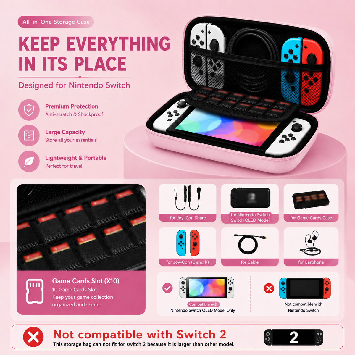 新しいファッショナブルな収納バッグ、ポータブルトラベルゲーム - Gaming Accessories Bag のレビューと価格